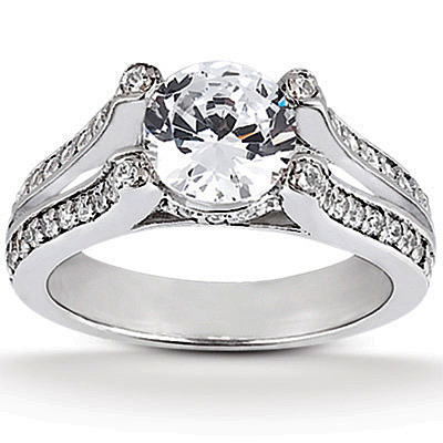 Round Cut Double Band Diamond Engagement Ring (0.48 ct. tw.)