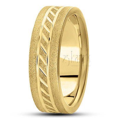 Sturdy Stoned Basic Carved Wedding Ring - view 2 thumbnail