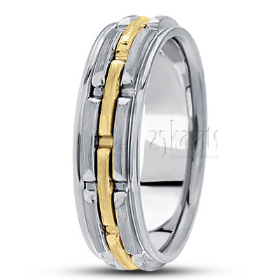 Attractive Two-Tone Rolex Style Wedding Band 