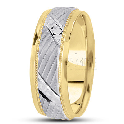 Diagonal Cut Satin Finish Fancy Designer Wedding Ring  - view 4