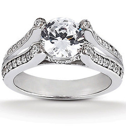 Round Cut Double Band Diamond Engagement Ring (0.38 ct. t.w.)