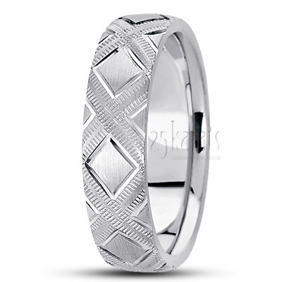 Elegant X Cut Diamond Cut Wedding Band  - view 2 thumbnail