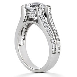 Round Cut Double Band Diamond Engagement Ring (0.38 ct. t.w.) thumbnail 3
