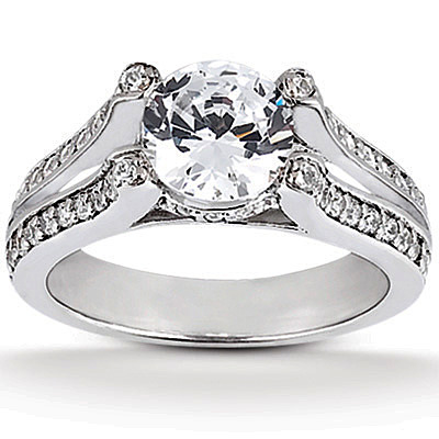 Round Cut Double Band Diamond Engagement Ring (0.50 ct. t.w.) - view 1