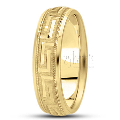 Greek Key Fancy Designer Wedding Ring 