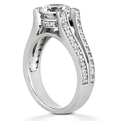 Round Cut Double Band Diamond Engagement Ring (0.52 ct. t.w.) - view 3