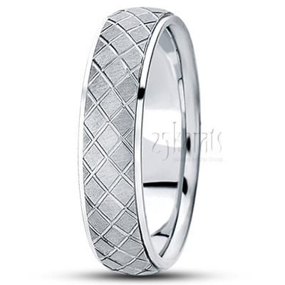 Satin Finish Fancy Designer Wedding Band  - view 2 thumbnail