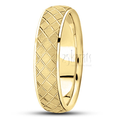 Satin Finish Fancy Designer Wedding Band  - main view thumbnail