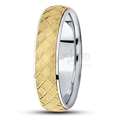 Satin Finish Fancy Designer Wedding Band  - view 3