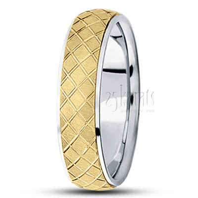 Satin Finish Fancy Designer Wedding Band  - view 3 thumbnail