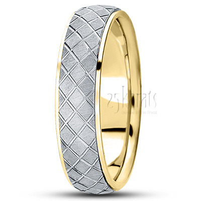 Satin Finish Fancy Designer Wedding Band  - view 4 thumbnail