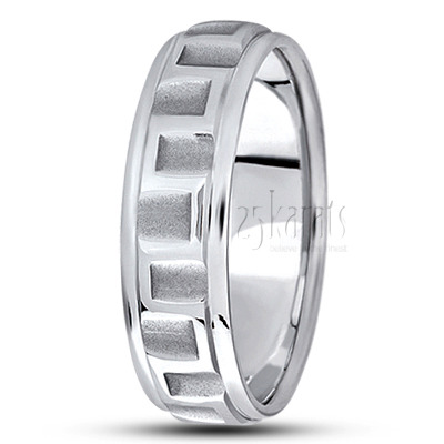 Stylish Angular Cut Fancy Design Wedding Band  - view 2