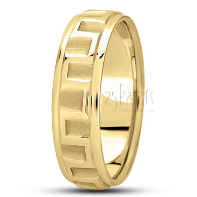 Stylish Angular Cut Fancy Design Wedding Band  - main view thumbnail