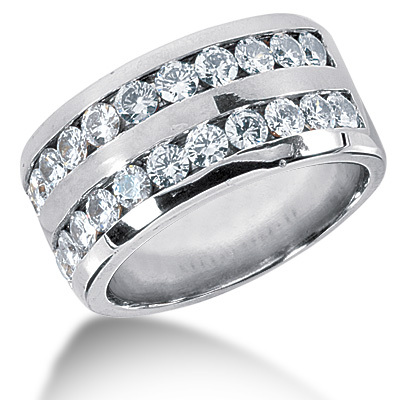 2.64 ct. Double Row Channel Set Diamond Men's Ring