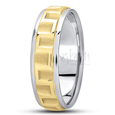 Stylish Angular Cut Fancy Design Wedding Band  - view 3 thumbnail