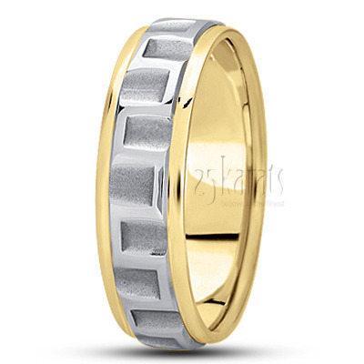 Stylish Angular Cut Fancy Design Wedding Band  - view 4 thumbnail