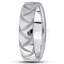 High Polished Symmetrical Fancy Designer Wedding Band 