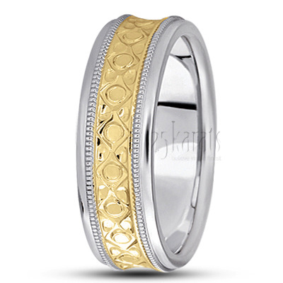 Concave High Polished Fancy Design Wedding Ring  - view 3