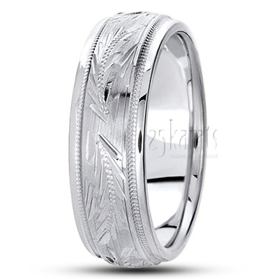 Exclusive Shiny Edge Hand Engraved Wedding Ring  - view 2