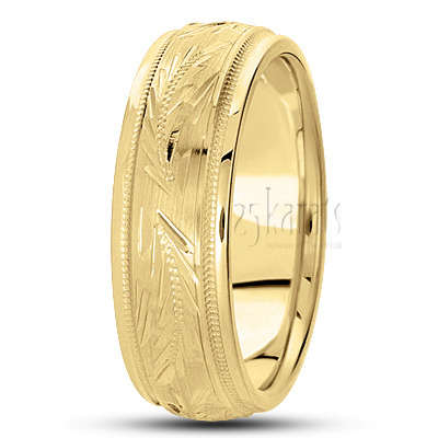 Exclusive Shiny Edge Hand Engraved Wedding Ring  - view 3