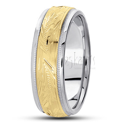 Exclusive Shiny Edge Hand Engraved Wedding Ring  - view 4 thumbnail