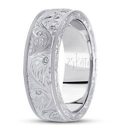 Elegant Fine Hand Engraved Wedding Ring - FC100480 - 14K Gold
