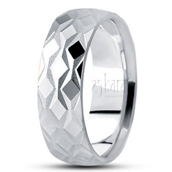 Sturdy Ridged Carved Design Wedding Ring 
