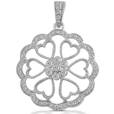 0.48 ct. Fancy Hearts Diamond Pendant - view 1