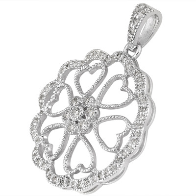 0.48 ct. Fancy Hearts Diamond Pendant - view 2