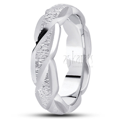 Exquisite Curved Fancy Designer Wedding Band  - main view