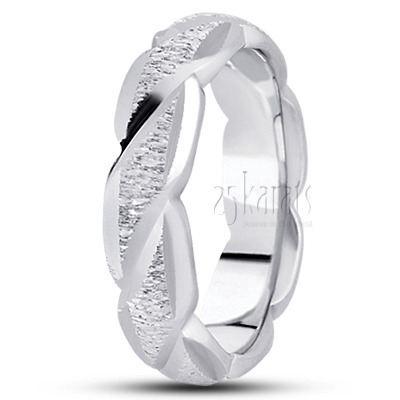 Exquisite Curved Fancy Designer Wedding Band  - main view thumbnail