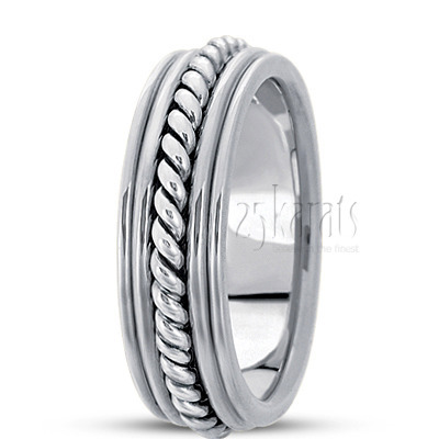 Exclusive High Polished Hand Braided Wedding Band  - view 2 of 4