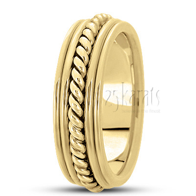 Exclusive High Polished Hand Braided Wedding Band  - view 3