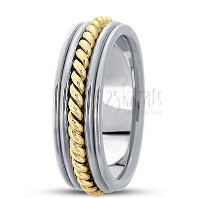 Exclusive High Polished Hand Braided Wedding Band  - view 1 of 4
