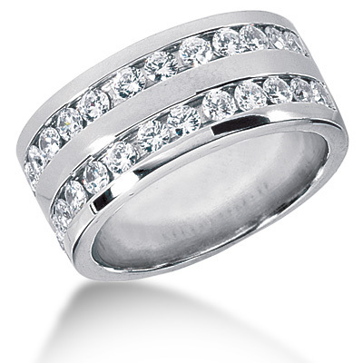 1.50 ct. Double Row Channel Set Diamond Men's Ring thumbnail 1