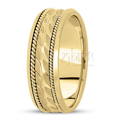Fine Grooved Handmade Wedding Ring 
