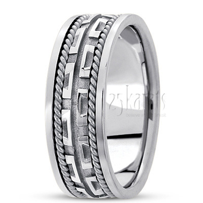 Contemporary Flat Edge Handmade Wedding Ring 