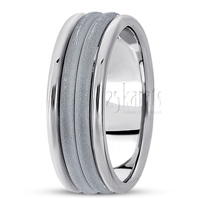 Elegant Convex Style Handmade Wedding Ring  - view 2