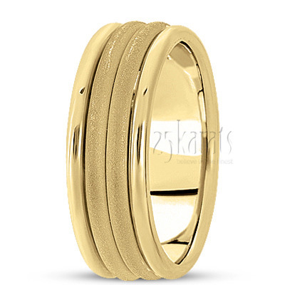Elegant Convex Style Handmade Wedding Ring  - view 3 thumbnail