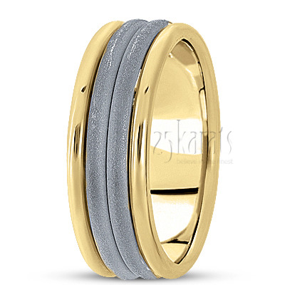 Elegant Convex Style Handmade Wedding Ring  - view 4