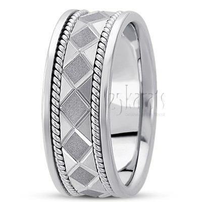 Contemporary Stone Finish Handmade Wedding Ring  - view 1 of 4