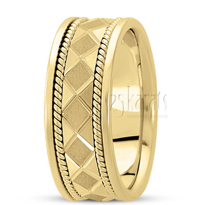 Contemporary Stone Finish Handmade Wedding Ring  - view 2 of 4