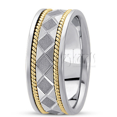 Contemporary Stone Finish Handmade Wedding Ring  - view 3 of 4