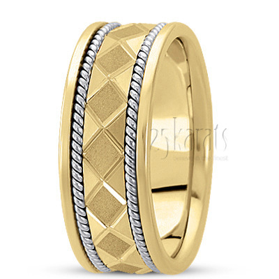 Contemporary Stone Finish Handmade Wedding Ring  - view 4 of 4