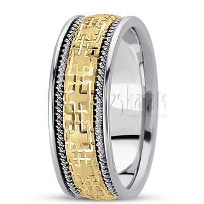 Attractive Grooved Handcrafted Wedding Ring  - view 3