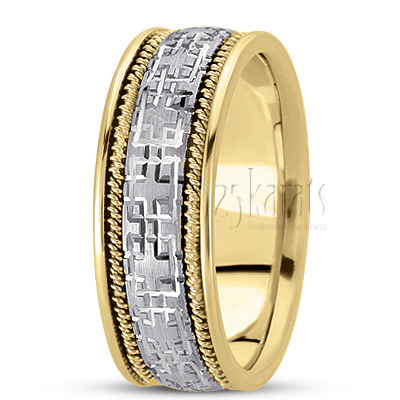 Attractive Grooved Handcrafted Wedding Ring  - view 4