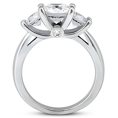 Round Cut Three Stone Diamond Engagement Ring (1.06 ct.tw.) - view 2