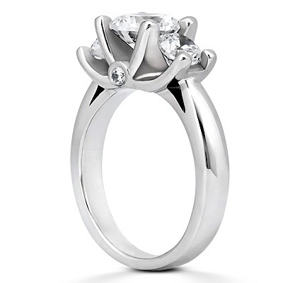 Round Cut Three Stone Diamond Engagement Ring (1.06 ct.tw.) - view 3