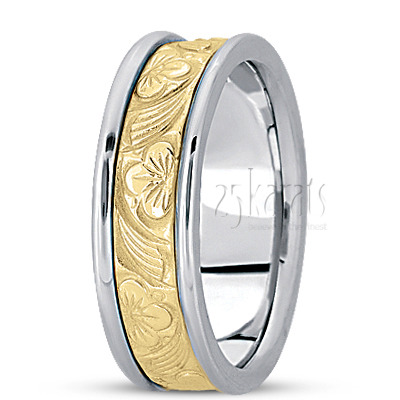 Floral Design Antique Wedding Band