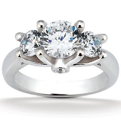 Round Cut Three Stone Diamond Engagement Ring (0.56 ct.tw.) - view 1